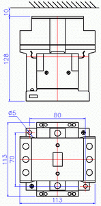 CJ20C系列切換電容器接觸器外形尺寸2