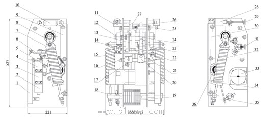 CT10,CT10A彈簧操動(dòng)機(jī)構(gòu)結(jié)構(gòu)圖