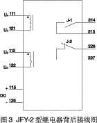 JFY-2型負序電壓繼電器接線圖