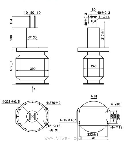 LZZBJ-35型電流互感器安裝尺寸