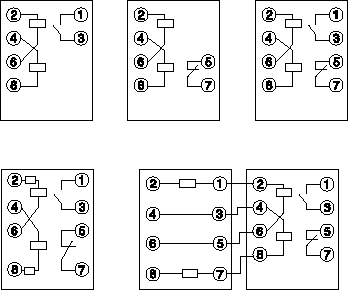 DJ-100系列電壓繼電器接點圖