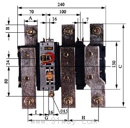 HP(QP)系列隔離開關(guān)外形尺寸3