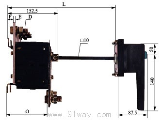 HP(QP)系列隔離開關(guān)外形尺寸4