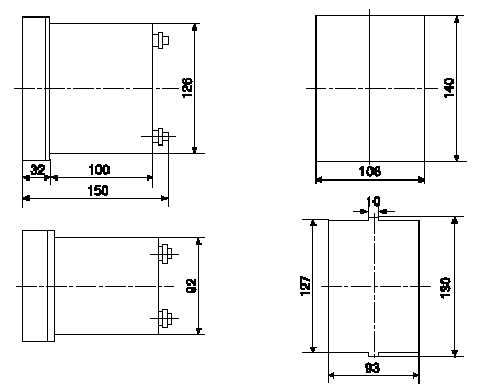 DJ-100A/Q系列電壓繼電器安裝尺寸