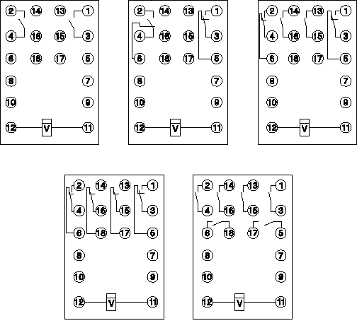 DZ-500T系列中間繼電器接點(diǎn)圖