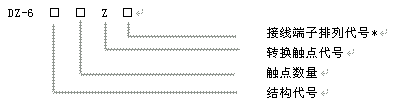DZ-6系列通用繼電器(JXT型)型號說明