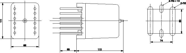 ZJ4型中間繼電器安裝尺寸