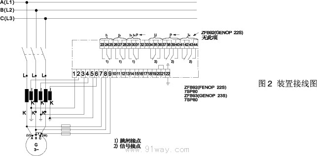 ZFB92.93(GENOP)發電機過流逆功率保護裝置接線圖