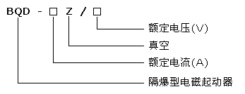 BQD-80Z,120Z,200Z礦用隔爆型真空電磁起動(dòng)器型號(hào)說明