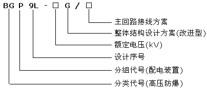 BGP9L系列礦用隔爆型高壓真空配電裝置型號說明