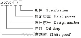 BXY-1隔爆型密閉式電熱油汀(ⅡB)型號說明
