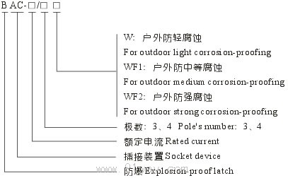 BAC防爆插接裝置(ⅡB)型號(hào)說(shuō)明