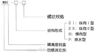 MBG系列防爆隔離密封盒(dII)型號(hào)說明