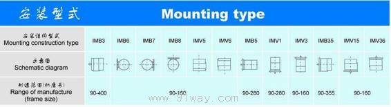 YTSP系列變頻調速三相異步電動機安裝方式