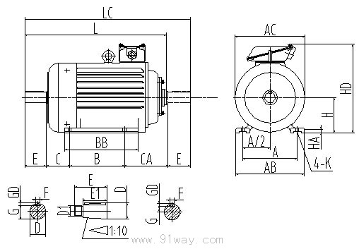 YZR,YZ電機安裝尺寸2