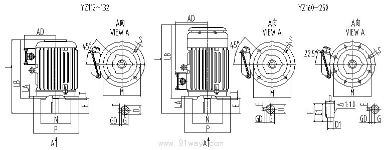 YZR,YZ電機安裝尺寸6