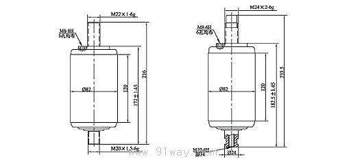 ZKTD-400(630)/6KV型陶瓷真空開關管外形尺寸