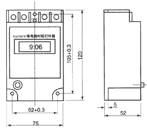KG316T-R微電腦時控打鈴器安裝尺寸