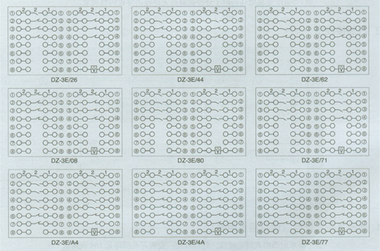 DZ-3E、3E/J系列中間繼電器接點(diǎn)圖