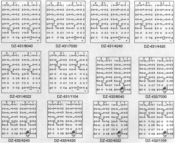 DZ-430系列中間繼電器接線圖