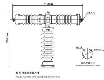 RWX0-35系列戶外高壓限流熔斷安裝尺寸