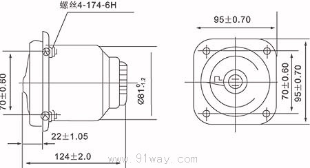 JS10型機電型時間繼電器安裝尺寸