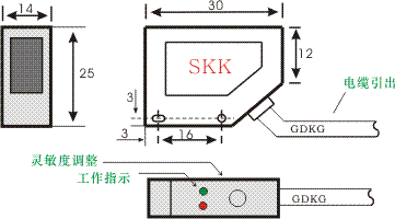 SKK系列超小型光電開關外形尺寸
