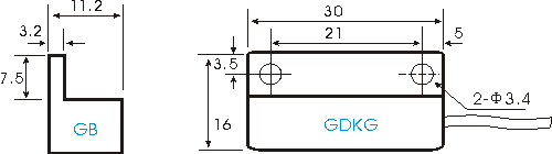GB系列磁性開關(guān)外形尺寸