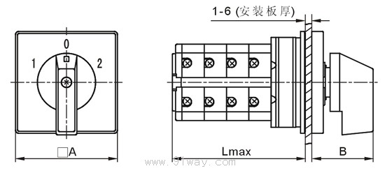 HZ25D系列組合開關外形尺寸