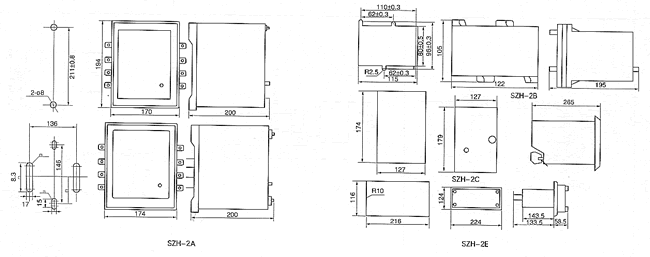SZH-2B(SQP-1B/Ⅱ)數字頻率繼電器安裝尺寸