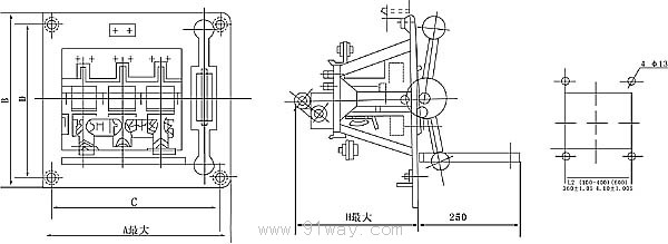 HR3系列熔斷器式刀開關外形尺寸2