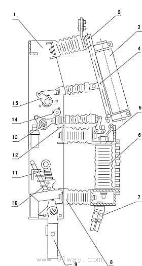 FZN21-12系列戶內交流高壓真空負荷開關外形及安裝尺寸圖