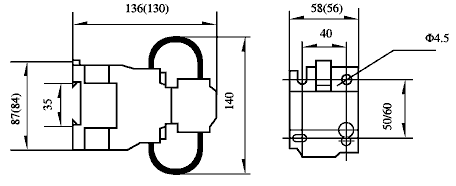 CJ19系列切換電容器接觸器安裝尺寸1