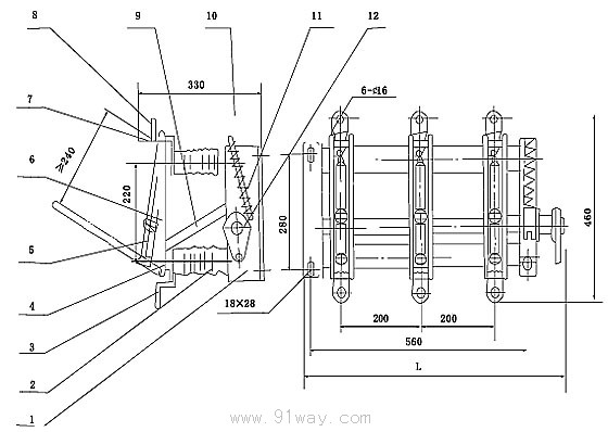FN5系列戶內交流高壓負荷開關安裝尺寸1