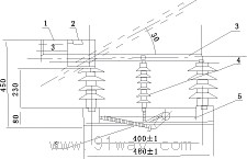 FZW32-12型戶外交流高壓隔離真空負荷開關外形及安裝尺寸圖