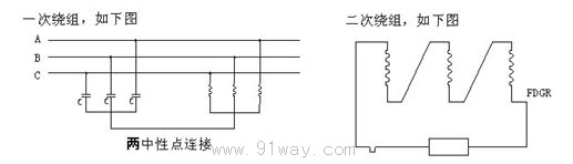 FDR5-66kV系列全密封型放電線圈接線圖