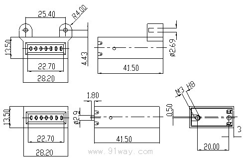 DL517型電磁計數器安裝尺寸
