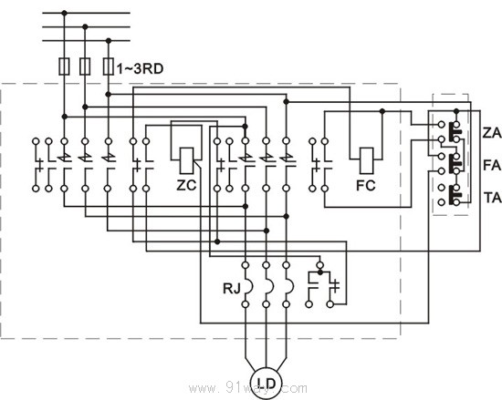 QC36系列電磁起動器控制線路