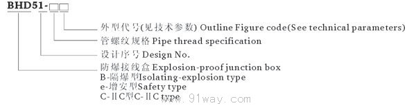 BHD51防爆接線盒(ⅡB ⅡC)選型說明