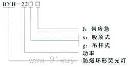 BYH-22系列防爆環形熒光燈(II B級)選型說明