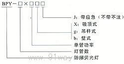 BPY系列隔爆型防爆熒光燈(IIB型)選型說明