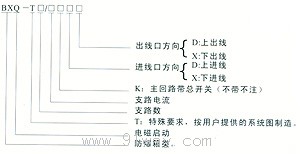 BXQ-T系列防爆動力(電磁)起動箱型號說明