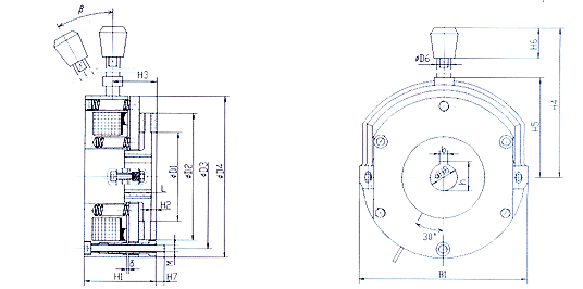 DHM3系列電磁失電制動器外形尺寸