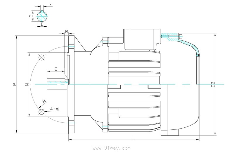YEZ160S-160M系列錐形轉(zhuǎn)子電動(dòng)機(jī)外形尺寸