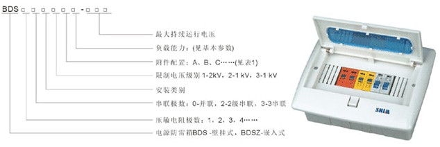 DSB-D系列電涌保護(hù)器型號(hào)說明及外形圖