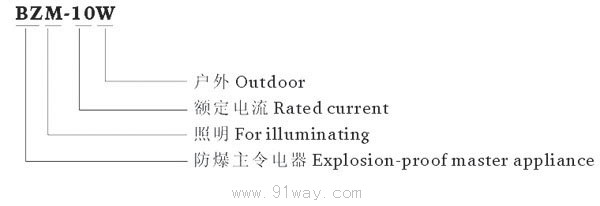 BZM-10系列防爆照明開關(ⅡB)型號說明