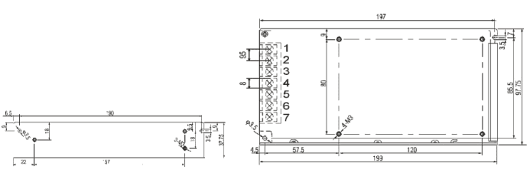 S-100型開關(guān)電源外形尺寸