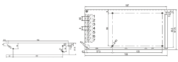 S-145型開關電源外形尺寸