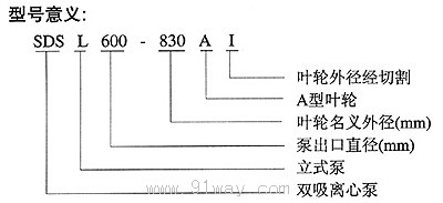 SDS型雙吸離心泵型號說明