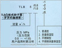 TLB系列凸輪式轉子泵(羅茨式輸液泵)型號說明